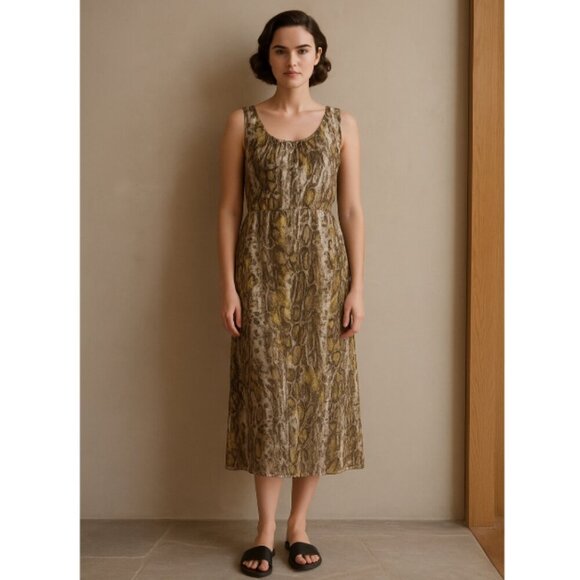 Jenni Kayne Silk Midi Dress womens size XS Animal print sleeveless - Picture 1 of 10